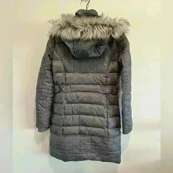 SAM EDELMAN Quilted Hooded Down Puffer COAT Faux Fur  Jacket Sz Small - Picture 7 of 8
